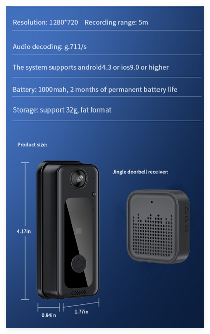 Sonnette Intelligente WiFi — Sécurité & Confort à Votre Porte